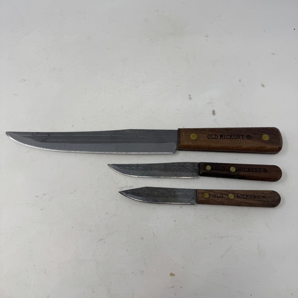 Old Hickory Ontario Knife Co‎ 3 Piece Set Slicing Utility Paring Made in USA